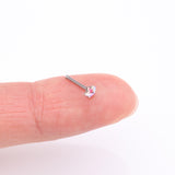 Detail View 2 of Iridescent Star Sparkle Gem Nose Stud Ring-Aurora Borealis