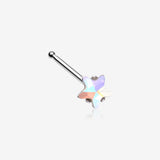 Iridescent Star Sparkle Gem Nose Stud Ring-Aurora Borealis