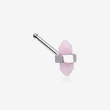 Mystic Rose Gemstone Nose Stud Ring-Pink