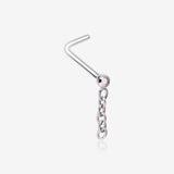 Chainlink Sparkle Dangle L-Shaped Nose Ring
