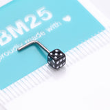 Detail View 4 of Dice Top L-Shaped Nose Ring-Black