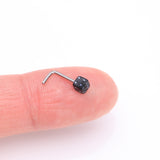 Detail View 2 of Dice Top L-Shaped Nose Ring-Black