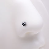Detail View 1 of Dice Top L-Shaped Nose Ring-Black