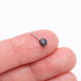 Detail View 2 of Dice Top Nose Stud Ring-Black