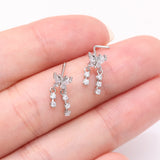 Detail View 3 of Butterfly Sparkle Dangle Gem Drop L-Shaped Nose Ring-Clear Gem