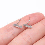 Detail View 3 of Brilliant Sparkle ZigZag Multi-Gem L-Shaped Nose Ring-Clear Gem