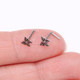Detail View 3 of Elegant Goth Butterfly L-Shaped Nose Ring
