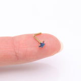 Detail View 2 of Golden Kawaii Pop Star Iridescent Sparkle L-Shaped Nose Ring