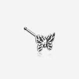 Elegant Goth Butterfly Nose Stud Ring