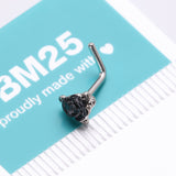 Detail View 4 of Vintage Gothic Black Rose L-Shaped Nose Ring