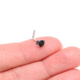 Detail View 2 of Vintage Gothic Black Rose L-Shaped Nose Ring