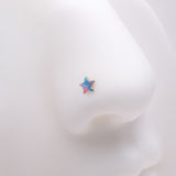 Detail View 1 of Golden Kawaii Pop Star Iridescent Sparkle Nose Stud Ring