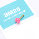 Detail View 4 of Golden Pink Blossom Rose Nose Stud Ring