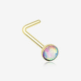 Golden Fire Opal L-Shaped Nose Ring