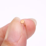 Detail View 2 of Rose Gold Circle Plate Top Basic Steel L-Shaped Nose Ring