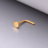 Detail View 1 of Golden Circle Plate Top Basic Steel L-Shaped Nose Ring