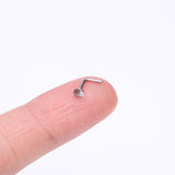 Detail View 2 of Circle Plate Top Basic Steel L-Shaped Nose Ring