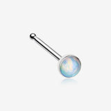 Fire Opal Steel Nose Stud Ring-White