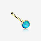 Golden Fire Opal Nose Stud Ring-Blue