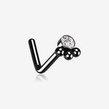 Blackline Bali Beads Sparkle Steel L-Shaped Nose Ring
