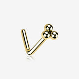 Golden Bali Beads Trinity Steel L-Shaped Nose Ring