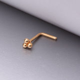 Detail View 1 of Golden Bali Beads Trinity Steel L-Shaped Nose Ring