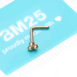 Detail View 3 of Golden Bali Beads Trinity Steel L-Shaped Nose Ring