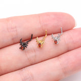 Detail View 3 of Blackline Spider Sparkle L-Shaped Nose Ring-Red