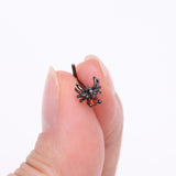 Detail View 2 of Blackline Spider Sparkle L-Shaped Nose Ring-Red