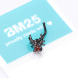 Detail View 4 of Blackline Spider Sparkle L-Shaped Nose Ring-Red