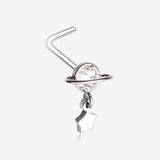 Sparkle Planet Star Dangle L-Shaped Nose Ring