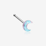 Kawaii Celestial Pastel Sparkle Moon Nose Stud Ring