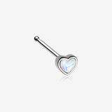 Iridescent Heart Icon Nose Stud Ring