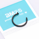 Detail View 2 of Matte Black PVD Basic Nose Hooop Ring