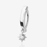 Sunburst Sparkle Dangle Minimalist Curved Bar Belly Clicker