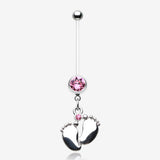 Adorable Little Feet Sparkle Bio-Flex Pregnancy Belly Button Ring*