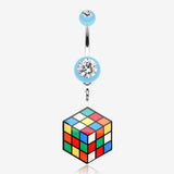 Retro Rubix Cube Belly Button Ring