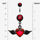 Detail View 1 of Dark Love Angel Belly Button Ring-Red