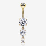 Golden Gem Cascade Belly Button Ring