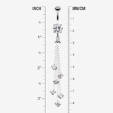 Detail View 1 of Lustre Drops Belly Button Ring-Clear Gem