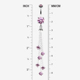 Detail View 1 of Lustre Drops Belly Button Ring-Pink