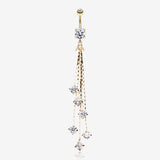 Golden Lustre Drop Sparkle Belly Button Ring