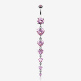 Enchanting Heart Cascade Belly Ring