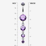 Detail View 1 of Brilliant Gem Cascade Belly Ring-Tanzanite