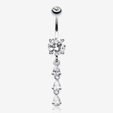 Sweet Cascading Gems Belly Button Ring