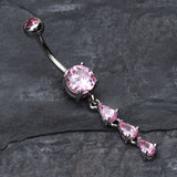 Detail View 2 of Sweet Cascading Gems Belly Button Ring-Pink