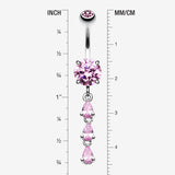 Detail View 1 of Sweet Cascading Gems Belly Button Ring-Pink