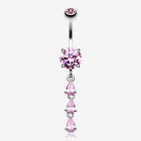 Sweet Cascading Gems Belly Button Ring