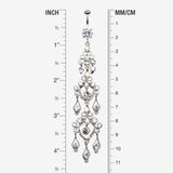 Detail View 1 of Majestic Chandelier Belly Ring-Clear Gem