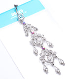 Detail View 4 of Majestic Chandelier Belly Ring-Clear Gem